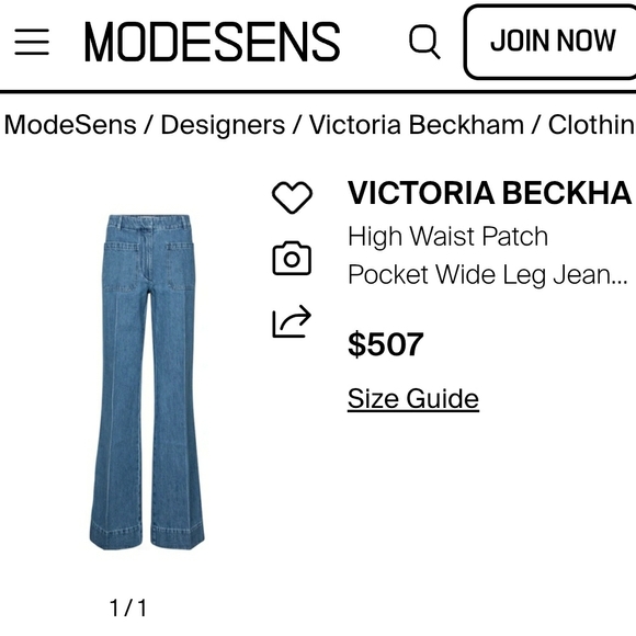 Victoria Beckham Light Blue Wide Leg Jeans - Picture 8 of 11